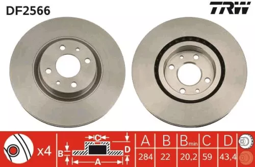 Brake Disc TRW DF2566)