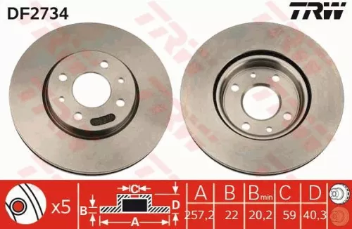 Brake Disc TRW DF2734)