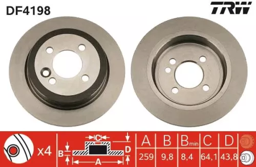 Remschijf TRW DF4198)
