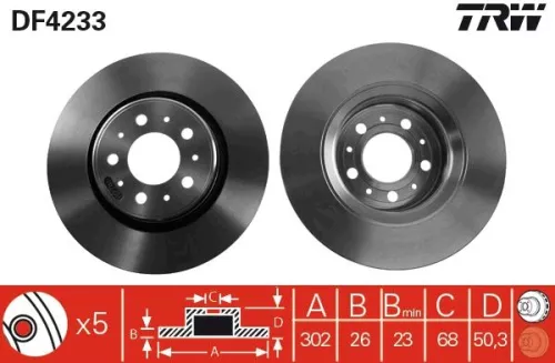 Remschijf TRW DF4233)