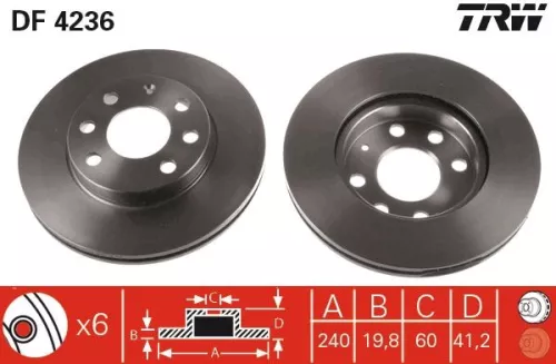 Remschijf TRW DF4236)
