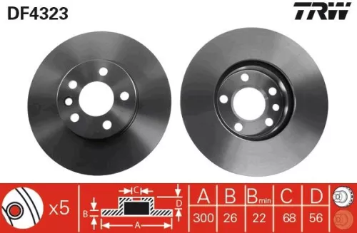 Remschijf TRW DF4323)