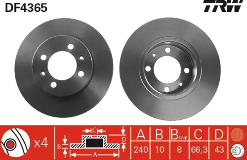 Remschijf TRW DF4365)