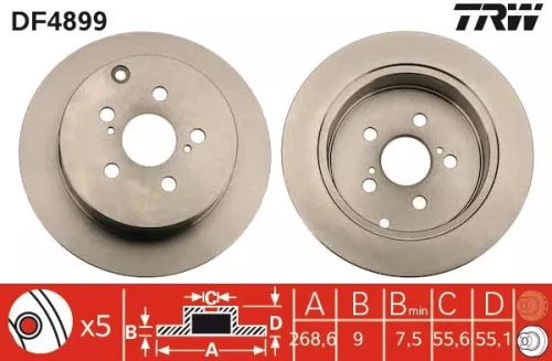 Remschijf TRW DF4899)