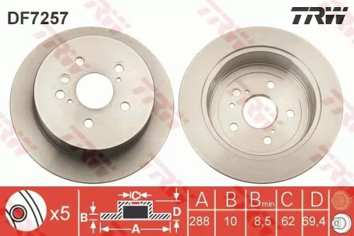 Remschijf TRW DF7257)