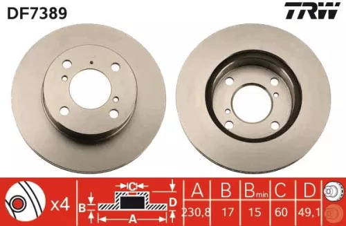 Remschijf TRW DF7389)