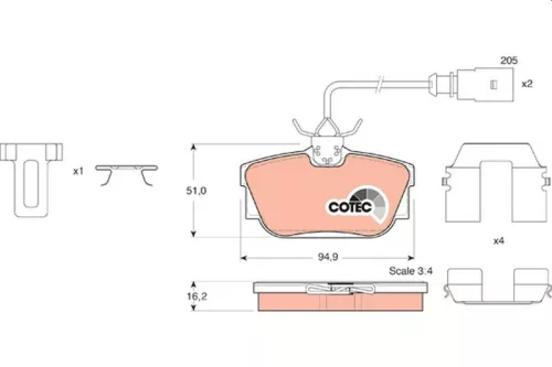 Brake Pad Set, disc brake TRW GDB1326)