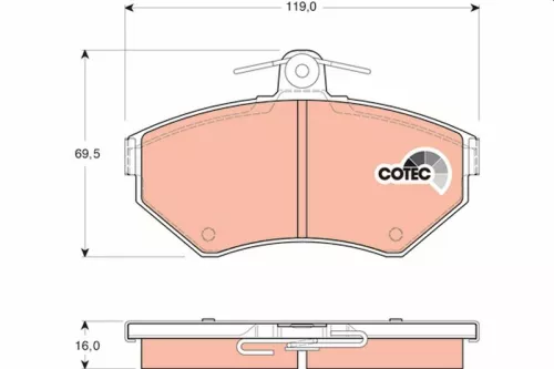 Brake Pad Set, disc brake TRW GDB1437)