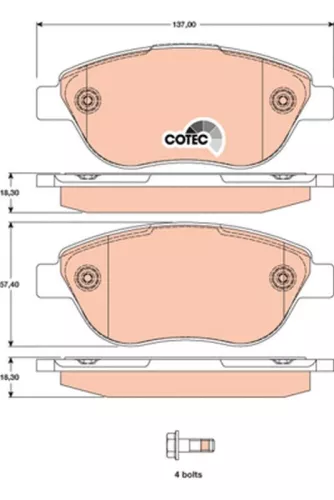 Brake Pad Set, disc brake TRW GDB1750)