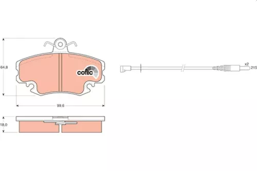 Brake Pad Set, disc brake TRW GDB400)