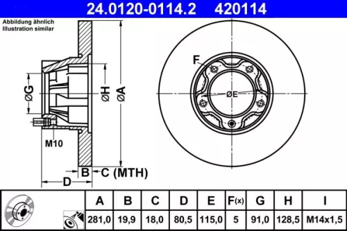Remschijf ATE 24.0120-0114.2)