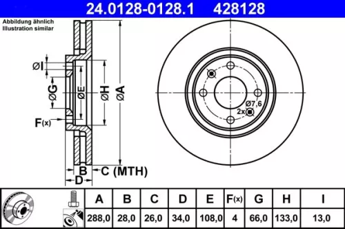 Remschijf ATE 24.0128-0128.1)
