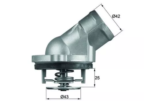 Thermostaat, koelvloeistof MAHLE TI 45 87D)