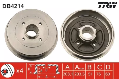 Brake Drum TRW DB4214)