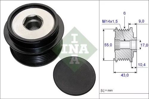 Vrijloopkoppeling van de dynamo Schaeffler INA 535 0208 10)