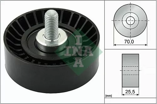 Ombuigings-/geleidingspoelie, V-geribbelde riem Schaeffler INA 532 0545 10)