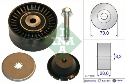Ombuigings-/geleidingspoelie, V-geribbelde riem Schaeffler INA 532 0600 10)