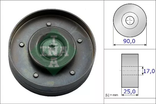 Ombuigings-/geleidingspoelie, V-geribbelde riem Schaeffler INA 532 0694 10)
