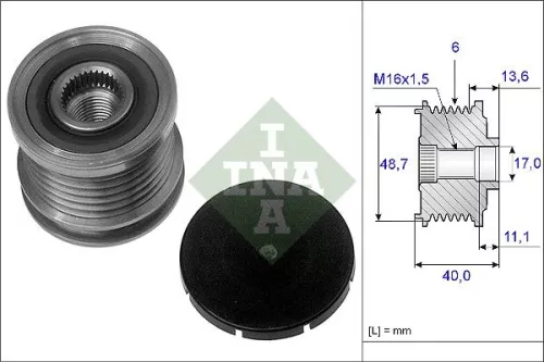Vrijloopkoppeling van de dynamo Schaeffler INA 535 0085 10)