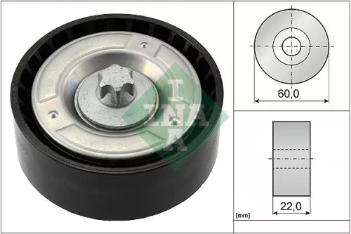 Ombuigings-/geleidingspoelie, V-geribbelde riem Schaeffler INA 532 0798 10)