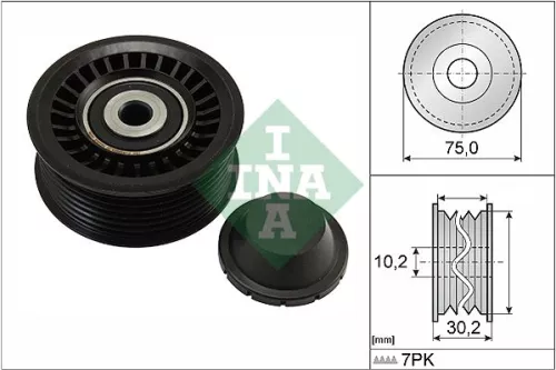 Ombuigings-/geleidingspoelie, V-geribbelde riem Schaeffler INA 532 0668 10)