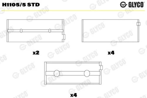 Krukaslager GLYCO H1105/5 STD)