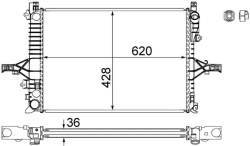 Radiator, motorkoeling MAHLE CR 1546 000S)