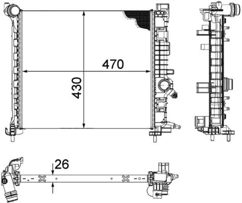 Radiator, motorkoeling MAHLE CR 1188 000P)