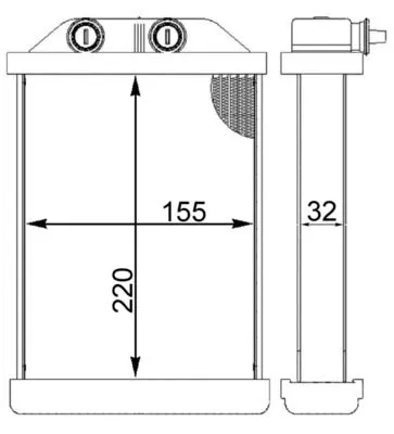 Warmtewisselaar, binnenverwarming MAHLE AH 220 000S)