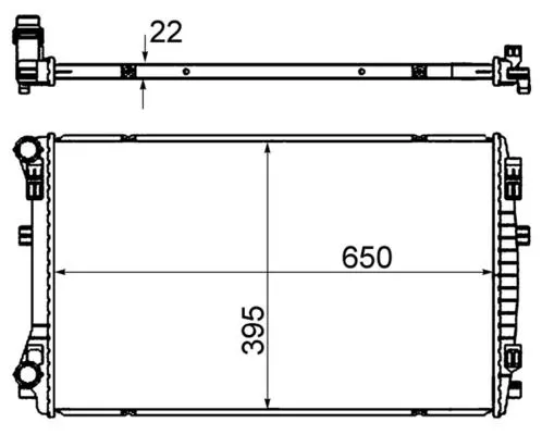 Radiator, motorkoeling MAHLE CR 2054 000S)