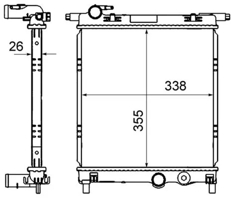 Radiator, motorkoeling MAHLE CR 831 000S)