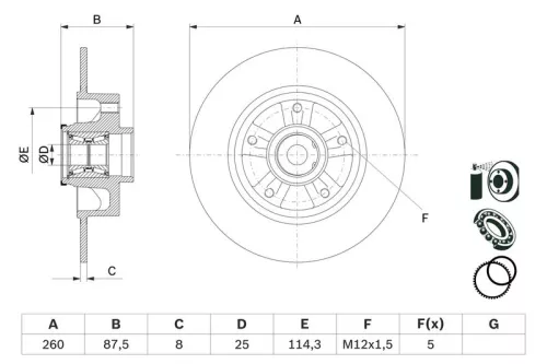 Remschijf BOSCH 0 986 479 E79)