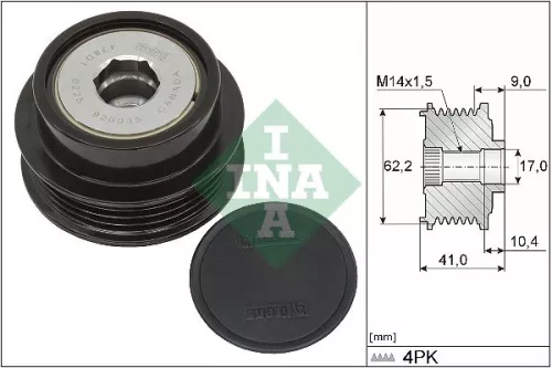 Vrijloopkoppeling van de dynamo Schaeffler INA 535 0338 10)