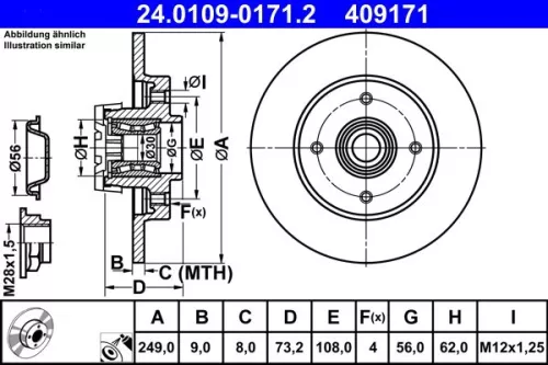 Brake Disc ATE 24.0109-0171.2)
