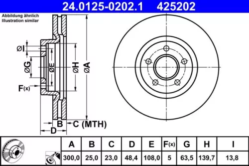 Brake Disc ATE 24.0125-0202.1)