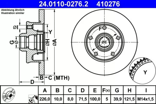 Brake Disc ATE 24.0110-0276.2)