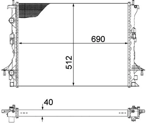 Radiator, motorkoeling MAHLE CR 1092 000P)