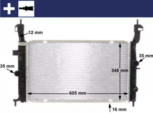 Radiator, motorkoeling MAHLE CR 2120 000S)