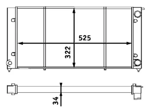 Radiator, motorkoeling MAHLE CR 340 001S)