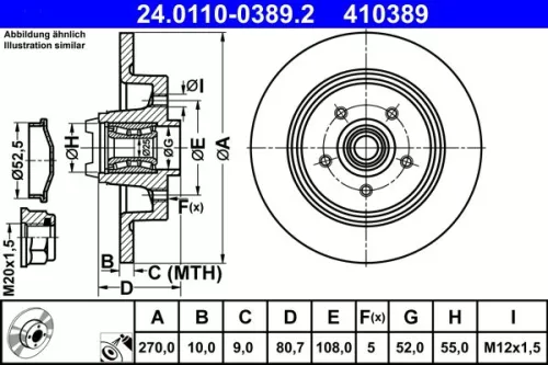 Brake Disc ATE 24.0110-0389.2)