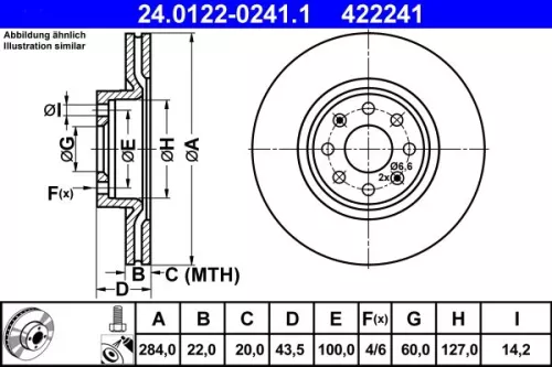 Brake Disc ATE 24.0122-0241.1)