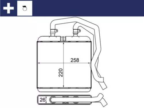 Warmtewisselaar, binnenverwarming MAHLE AH 12 000S)