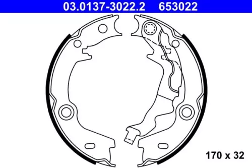 Remblokkenset, parkeerrem ATE 03.0137-3022.2)