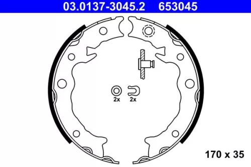 Remblokkenset, parkeerrem ATE 03.0137-3045.2)