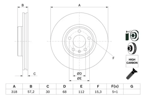 Remschijf BOSCH 0 986 479 E49)