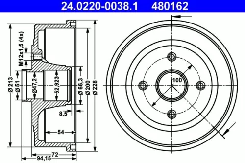 Remtrommel ATE 24.0220-0038.1)