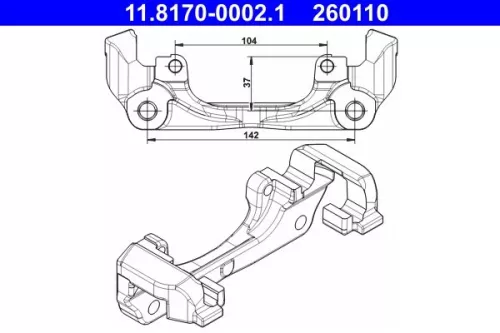 Bracket, brake caliper ATE 11.8170-0002.1)