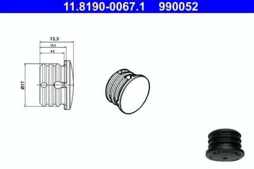 Afdichtings-/beschermpluggen ATE 11.8190-0067.1)