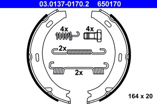 Remblokkenset, parkeerrem ATE 03.0137-0170.2)