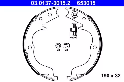 Remblokkenset, parkeerrem ATE 03.0137-3015.2)